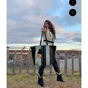 MINTY METALLIC STRIPED TOTE Americaandbeyond